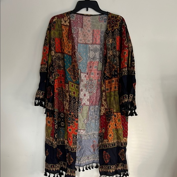 SHEIN Curve Multicolor Tassel Kimono - Picture 8 of 11